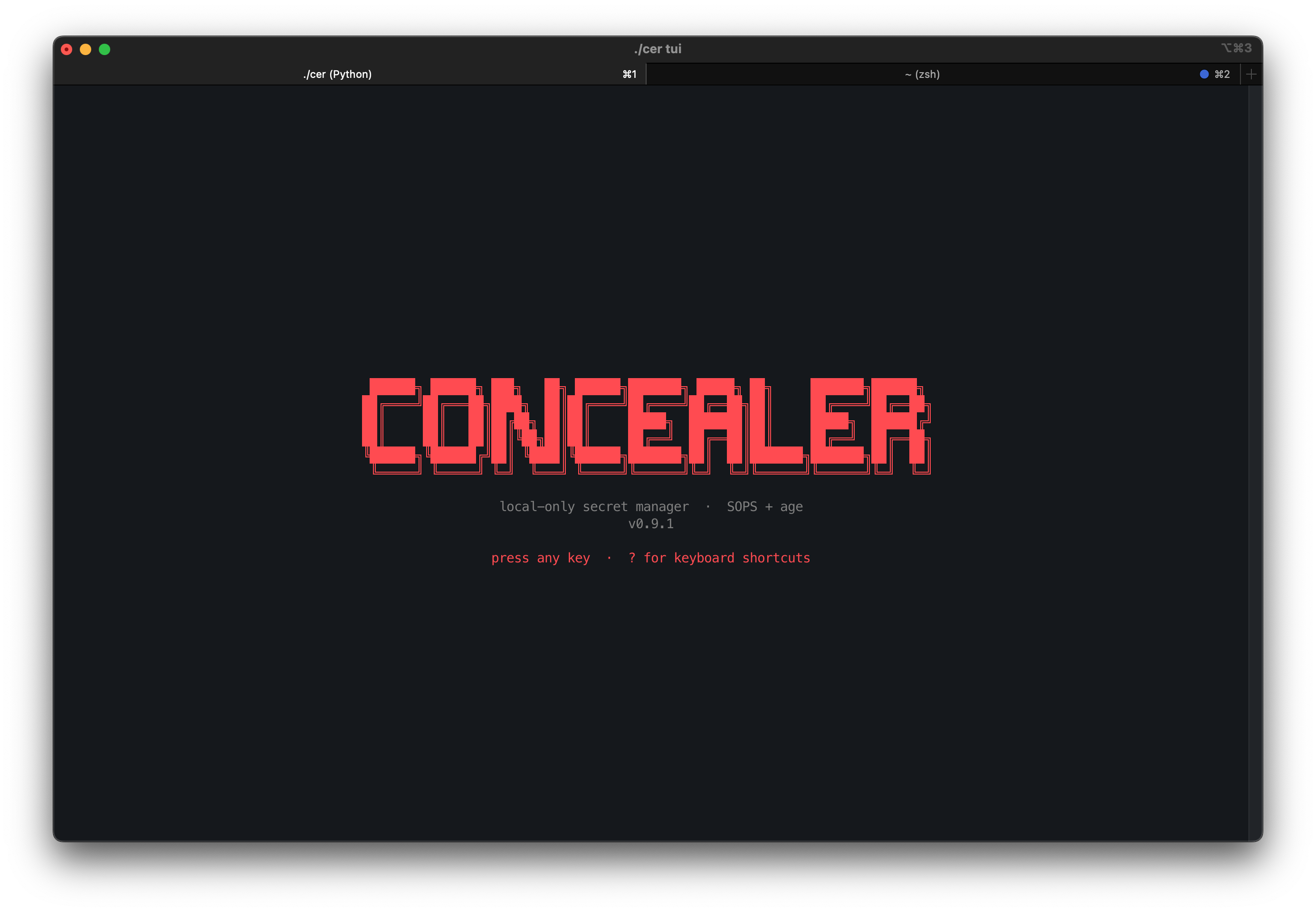 concealer TUI splash screen